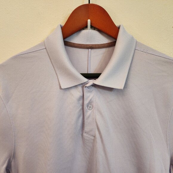 Lululemon Polo Shirt Purple Men M Golf Stretch Short Sleeve Cotton Blnd Sporty - Picture 4 of 14